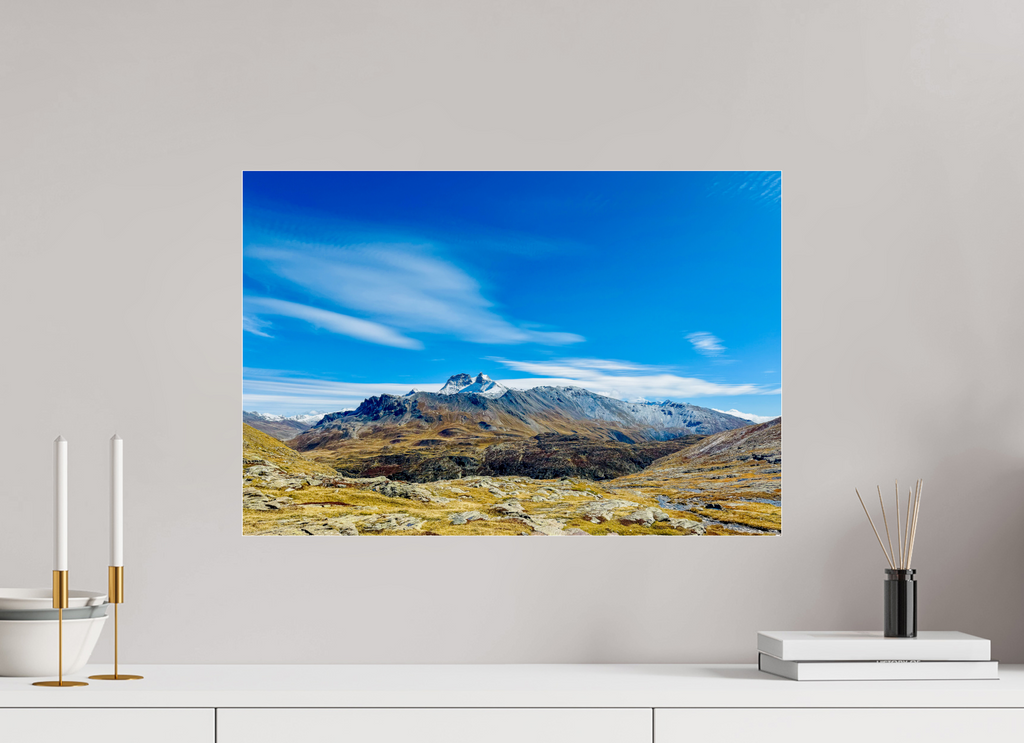 59,1 x 40 cm, Dibond verre brillant 2mm Sous le vent d'altitude