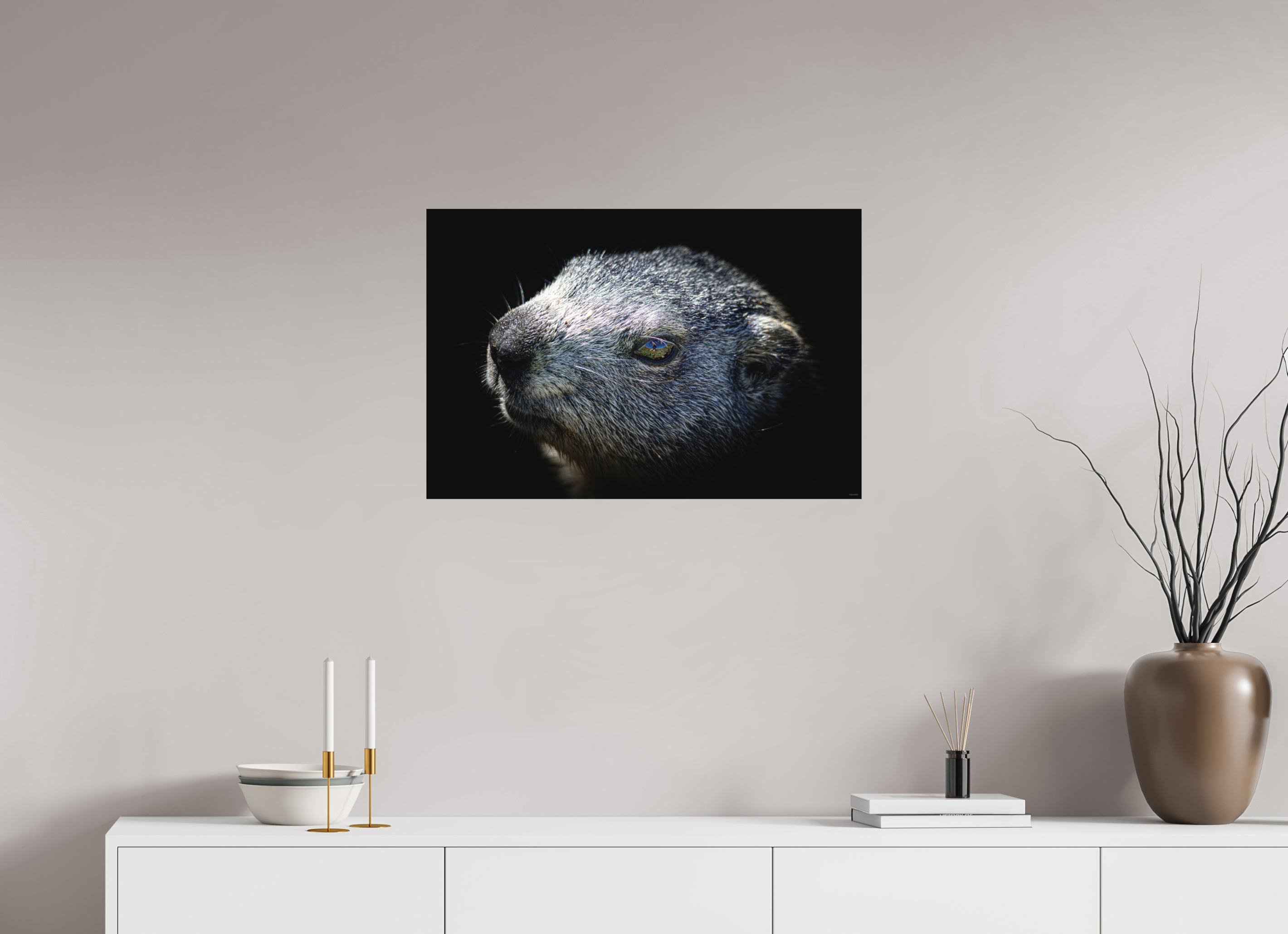 75 x 50 cm, Tirage Fine Art mat Regard miroir (N&B)
