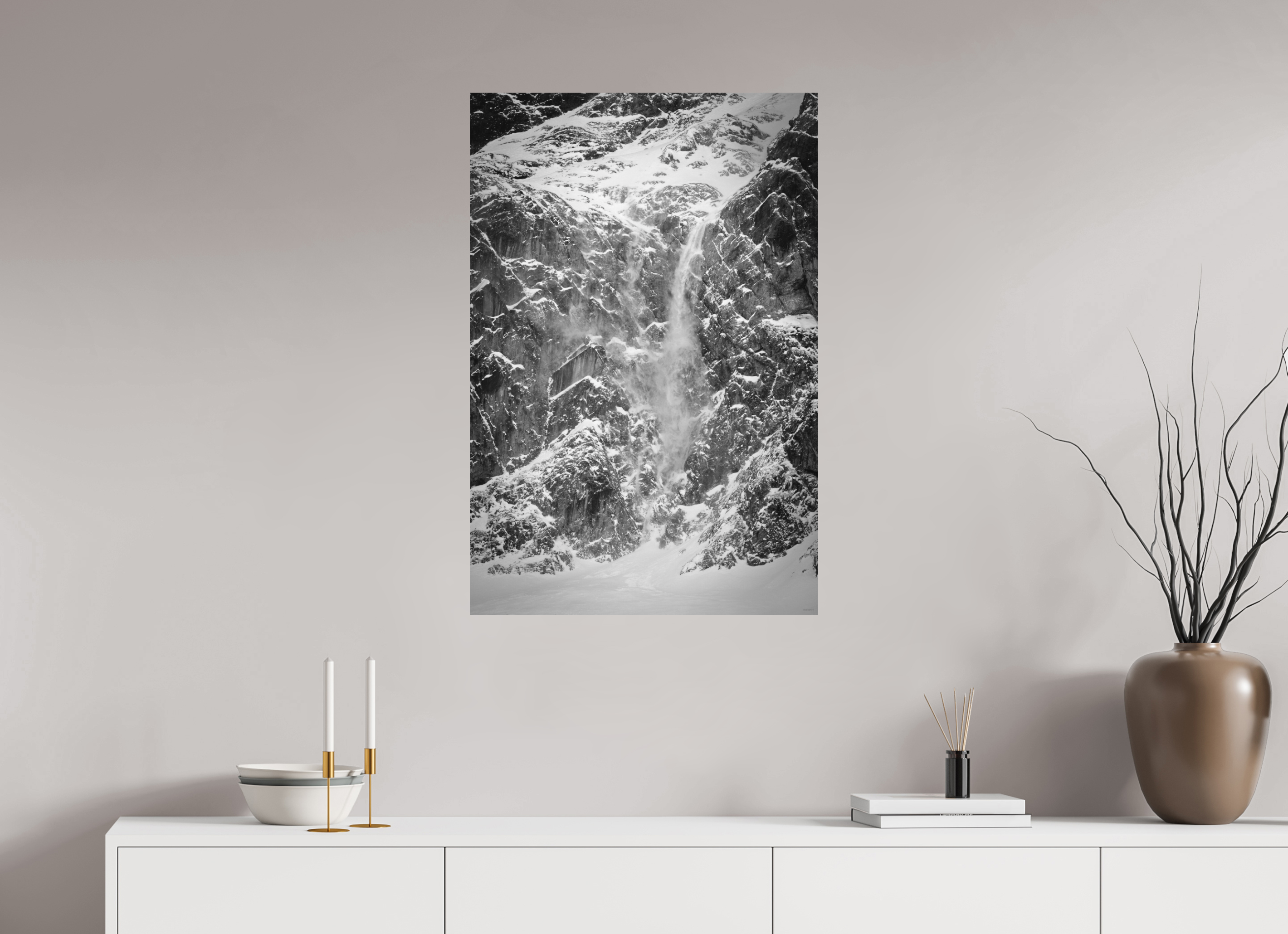 60 x 90 cm, Tirage Fine Art mat Torrent de poudre