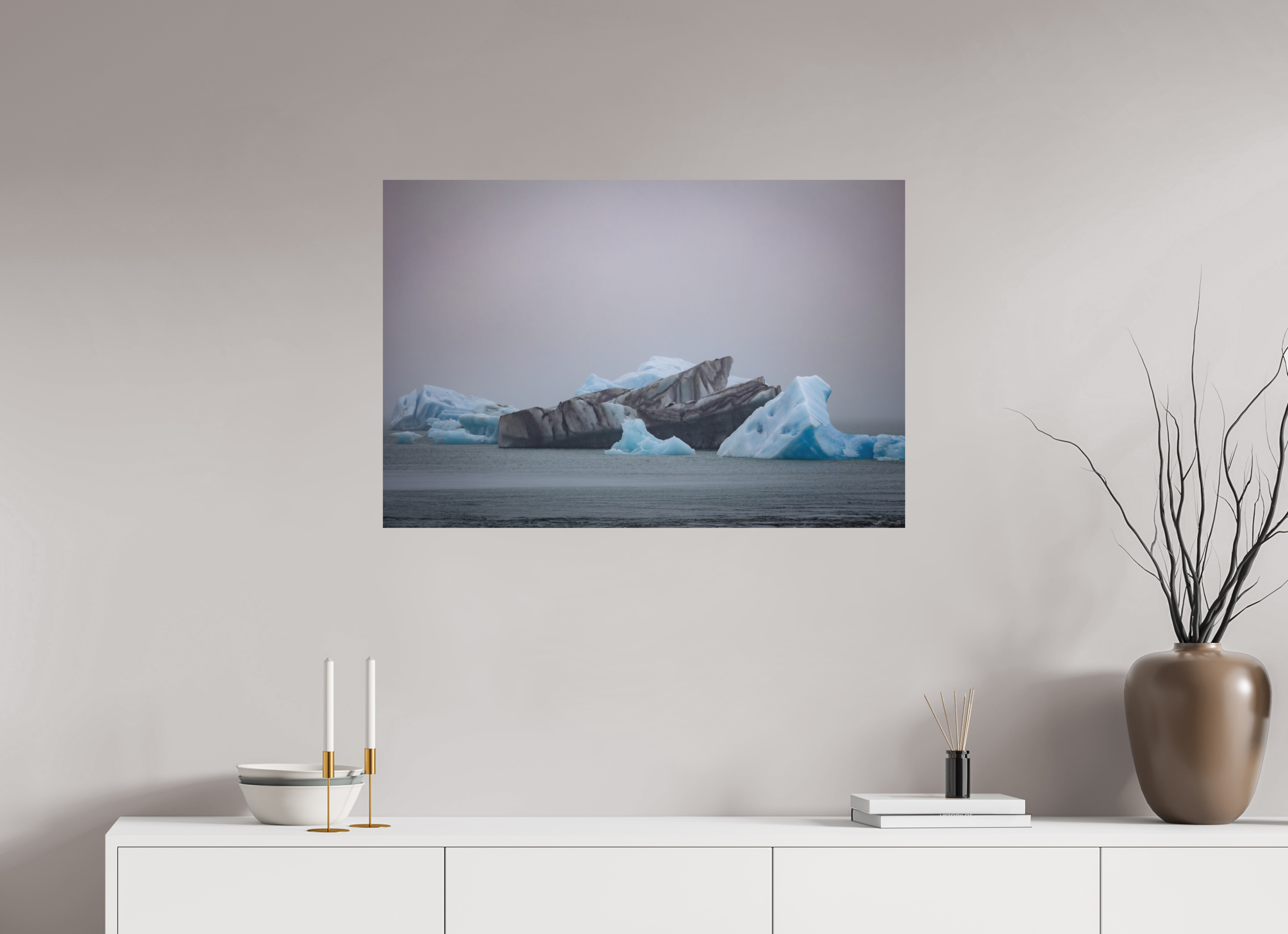 90 x 60 cm, Tirage Fine Art mat Marbré