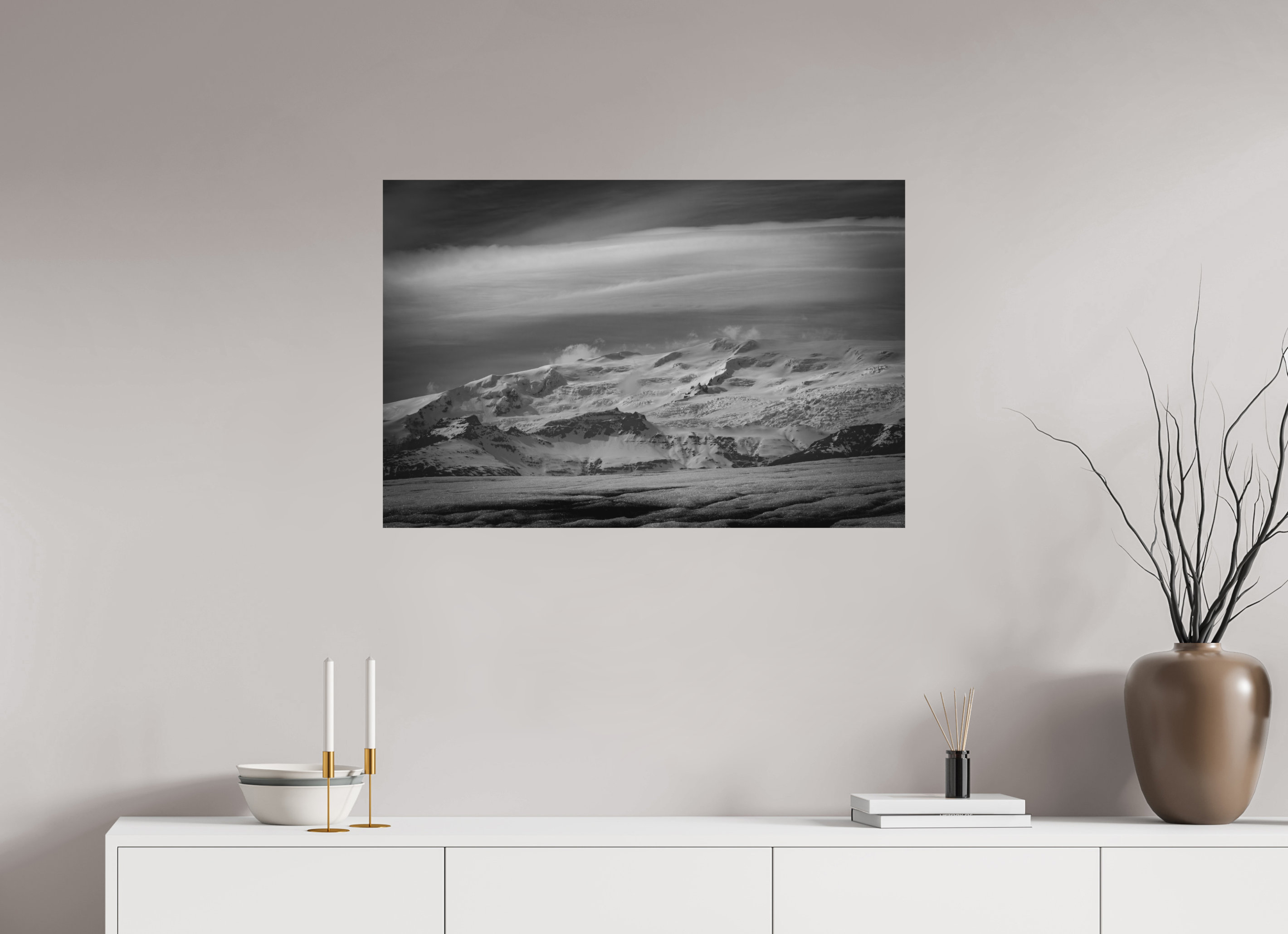 90 x 60 cm, Tirage Fine Art mat Sommet