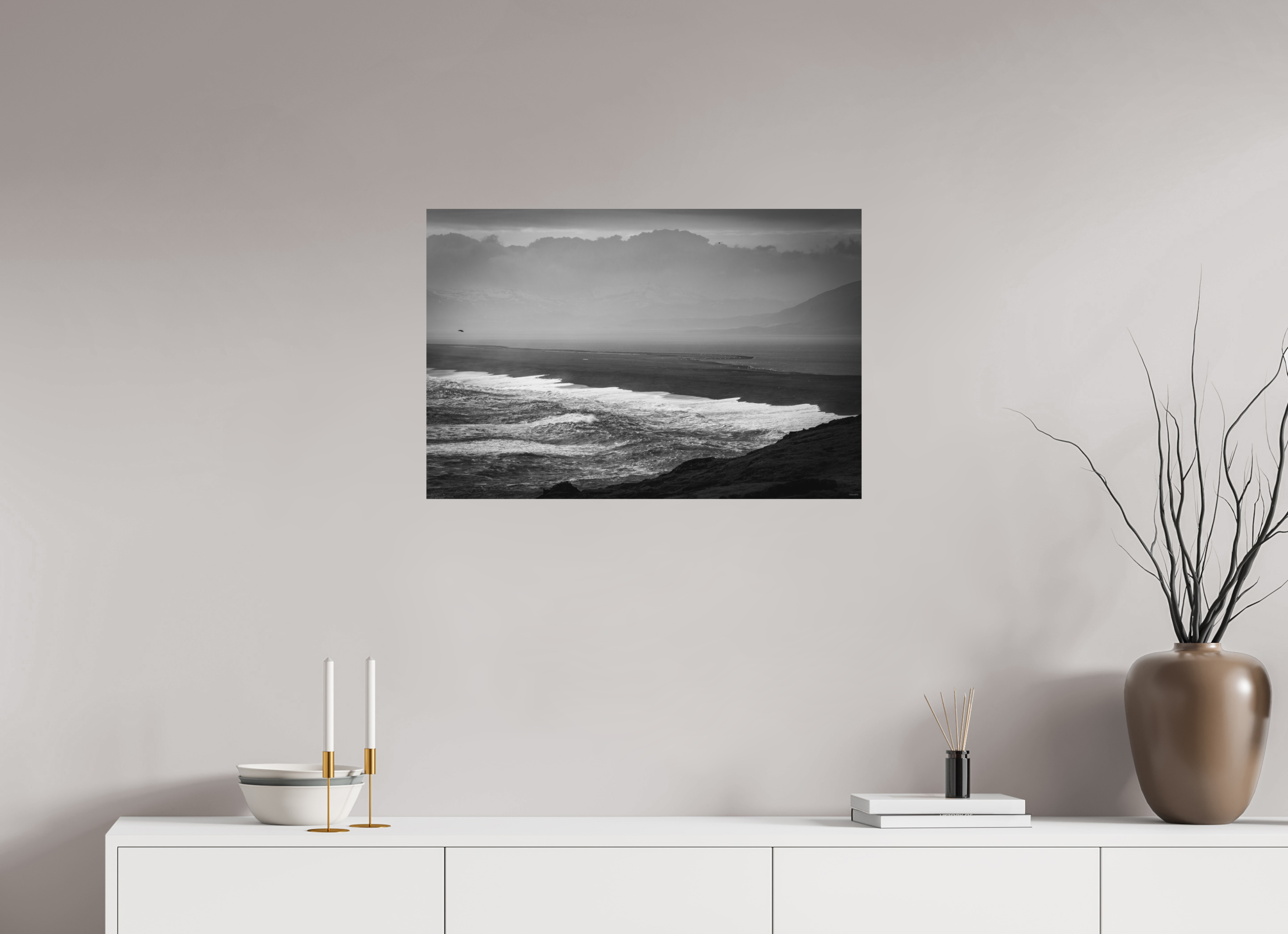 75 x 50 cm, Tirage Fine Art mat Grève noire