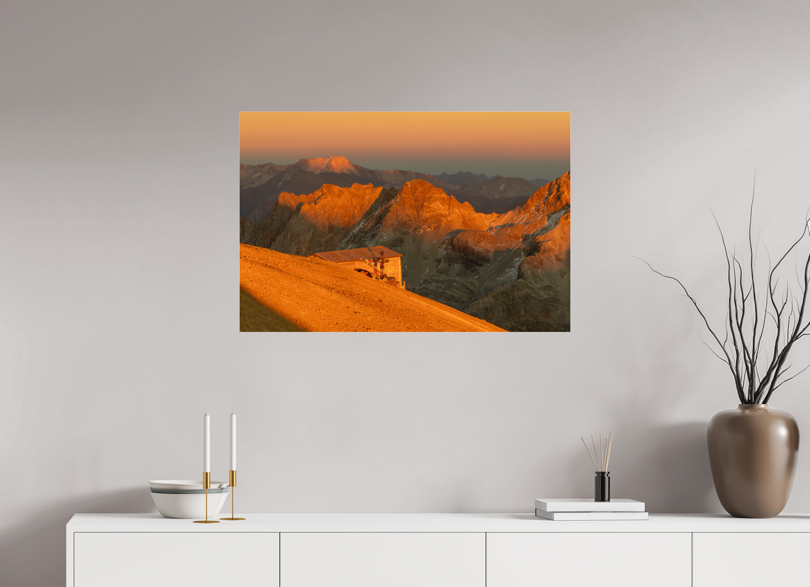 90 x 60 cm, Dibond verre brillant 2mm L'or du Monde