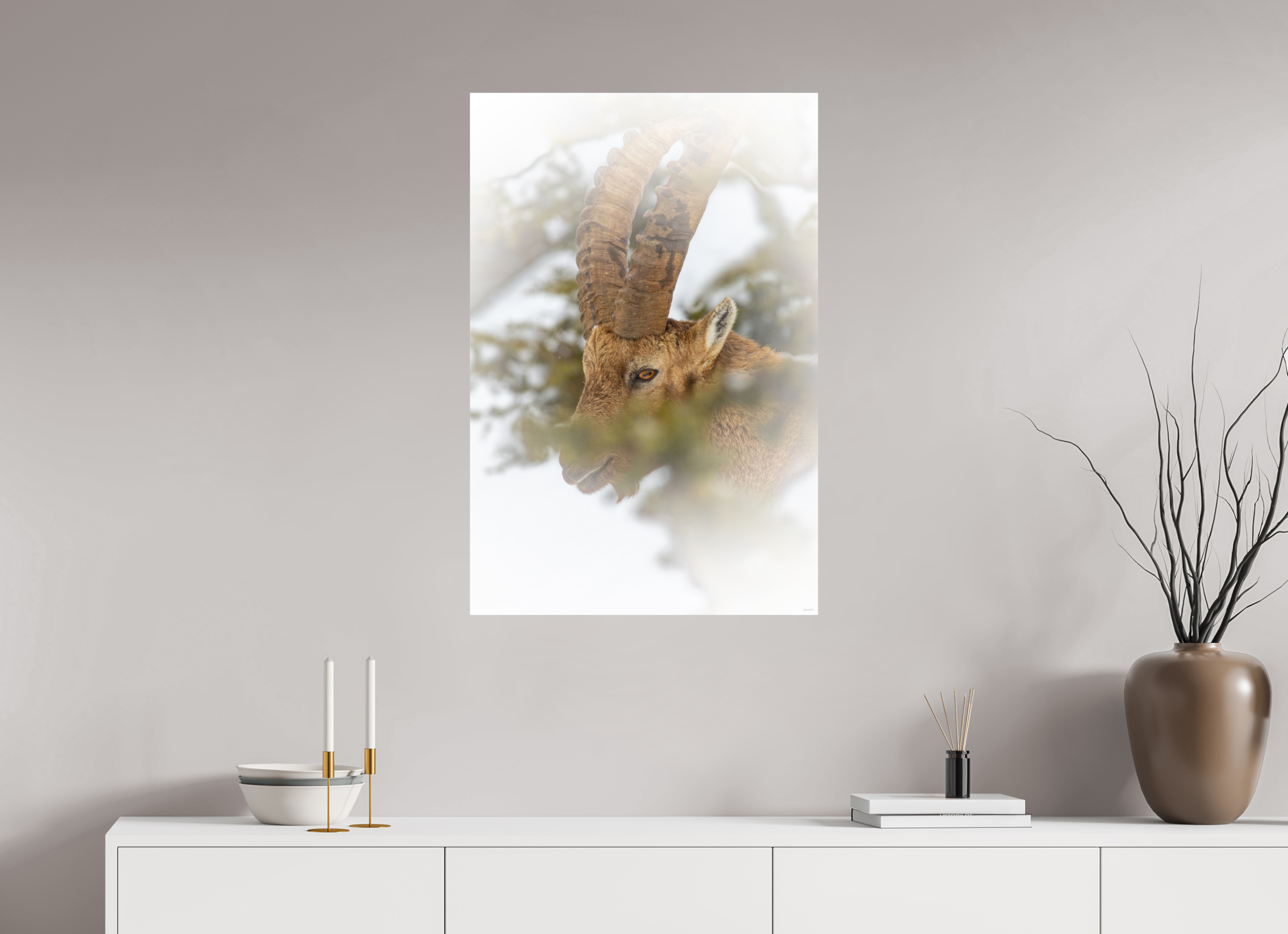 60 x 90 cm, Tirage Fine Art mat Présence voilée