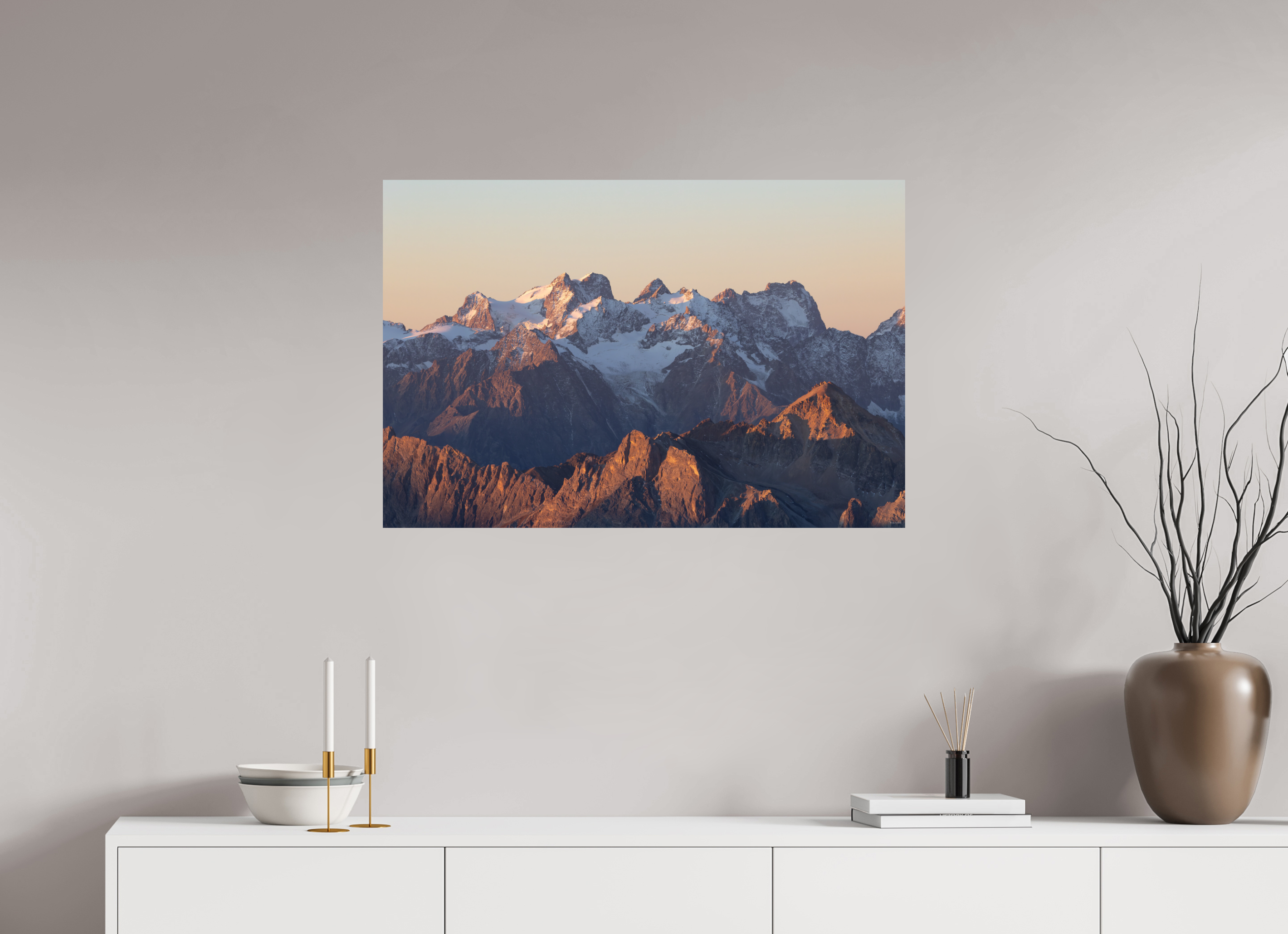 90 x 60 cm, Tirage Fine Art mat Au réveil des crêtes