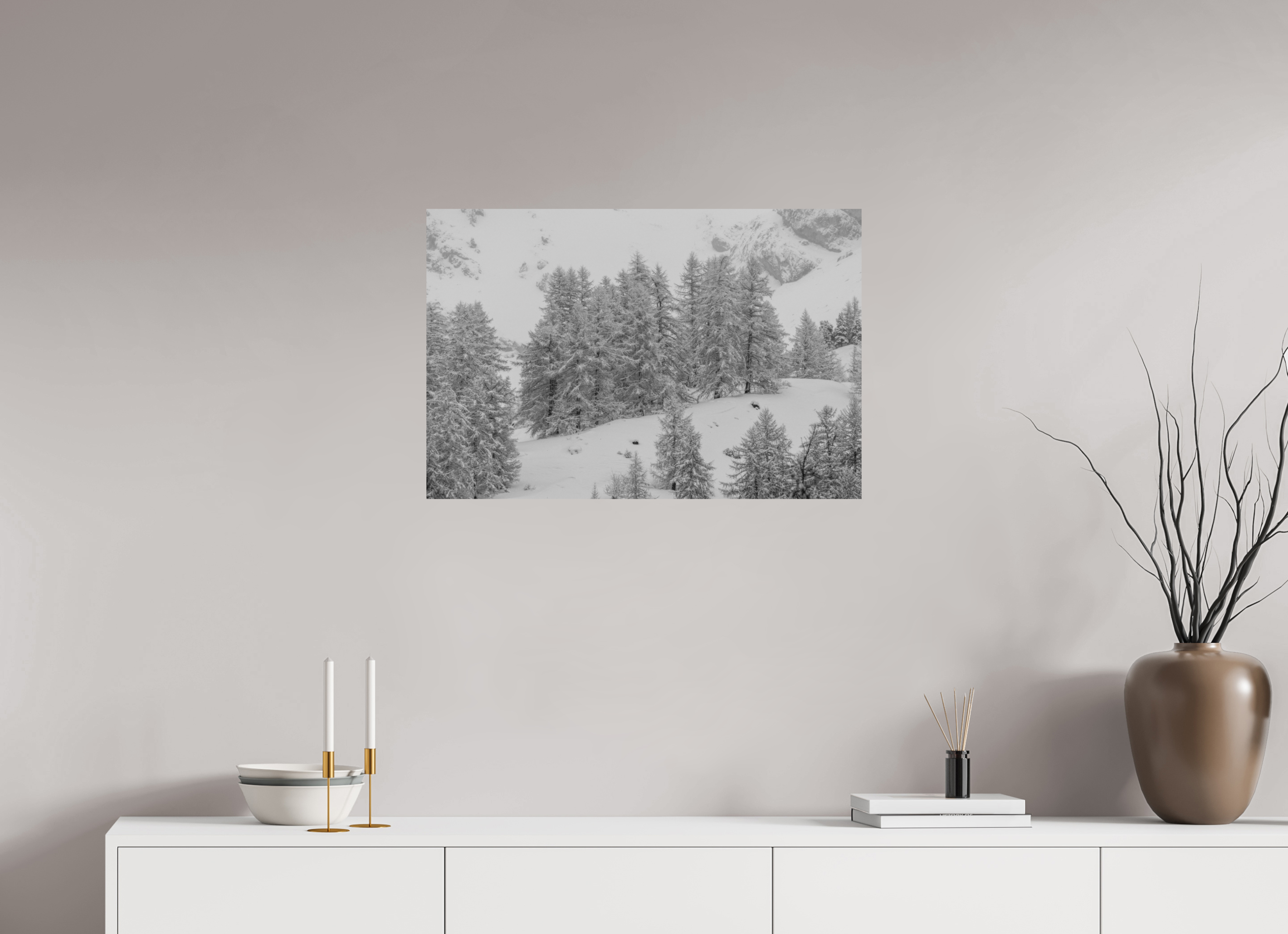 75 x 50 cm, Tirage Fine Art mat Hiver intérieur