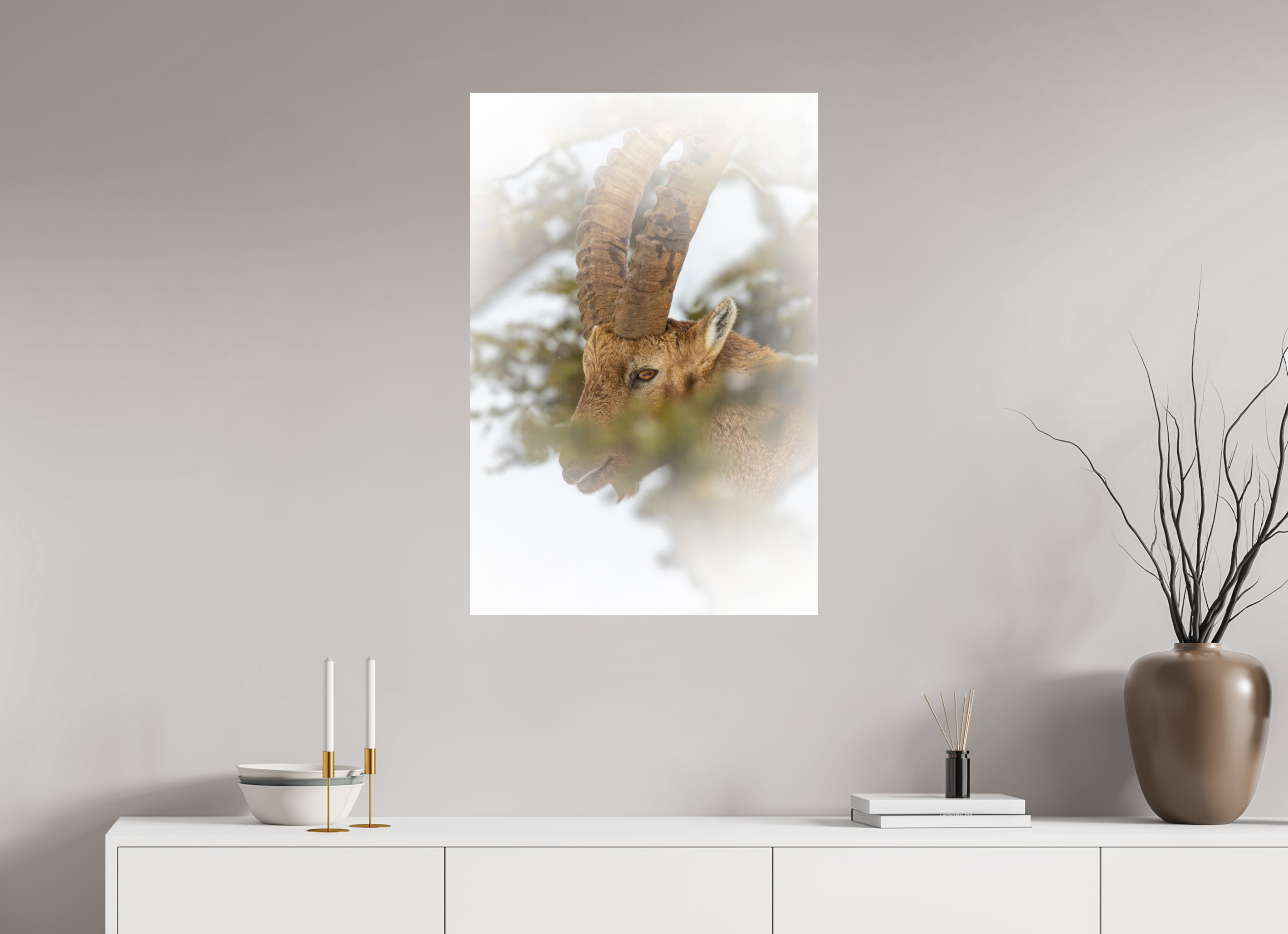 60 x 90 cm, Tirage Fine Art mat Présence voilée