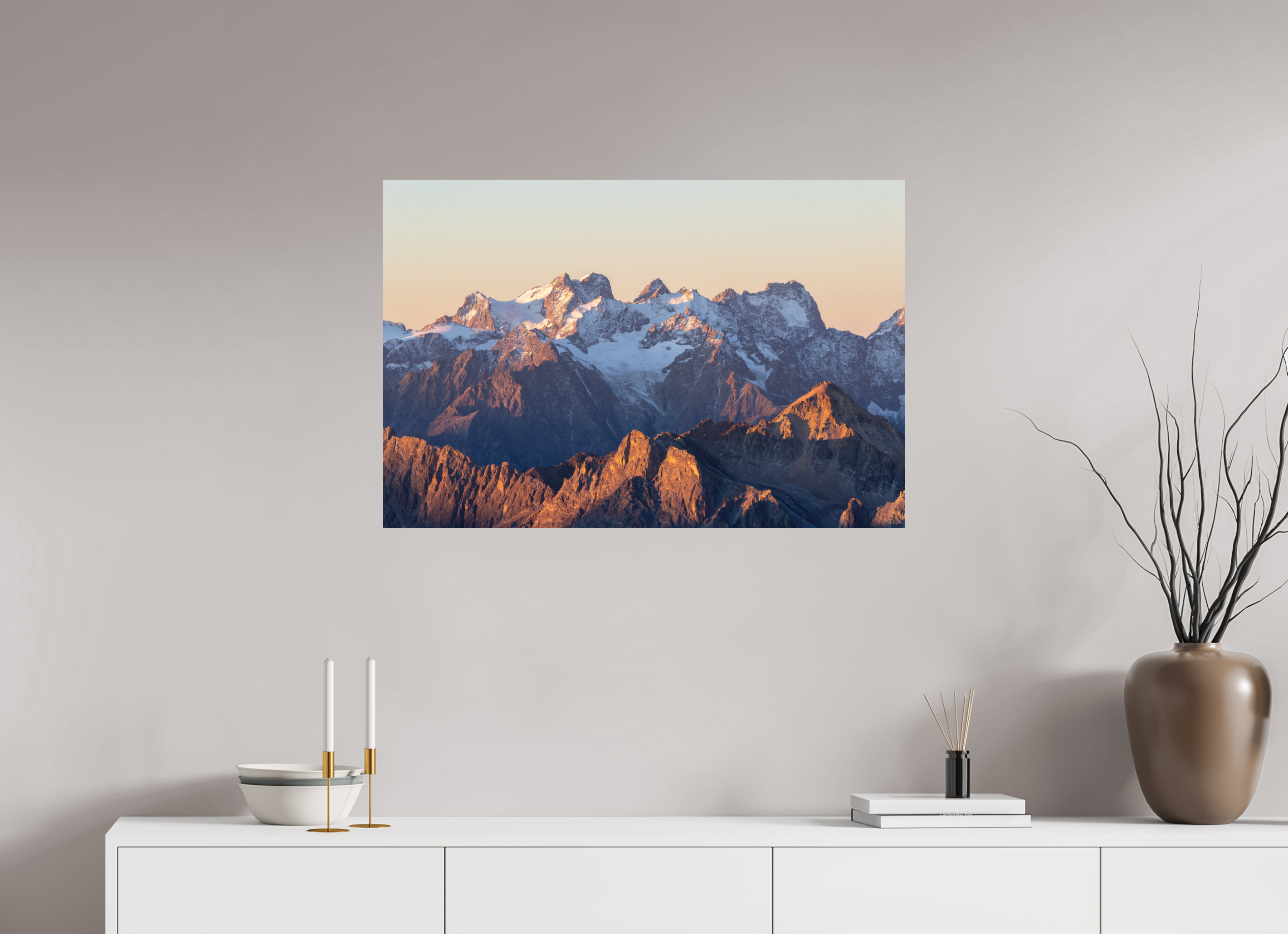 90 x 60 cm, Tirage Fine Art mat Au réveil des crêtes