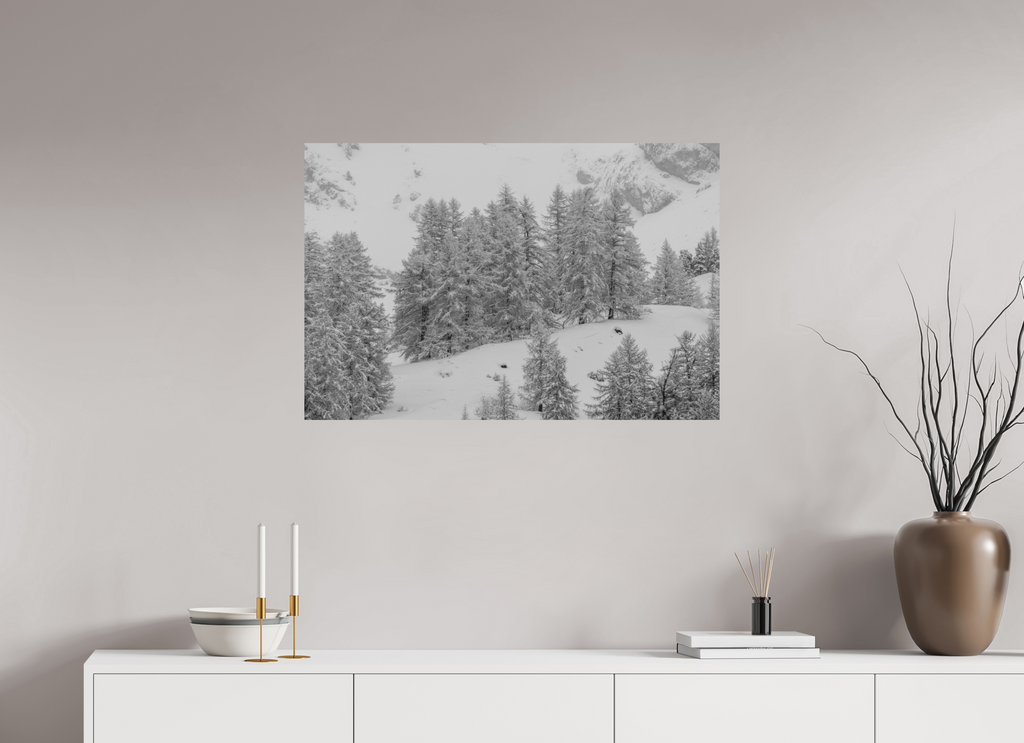 90 x 60 cm, Tirage Fine Art mat Hiver intérieur